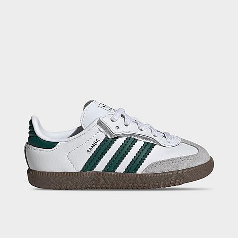 Kids Toddler Originals Samba OG Stretch Lace Comfort Closure Casual Shoes in White/Collegiate Green/Gum
