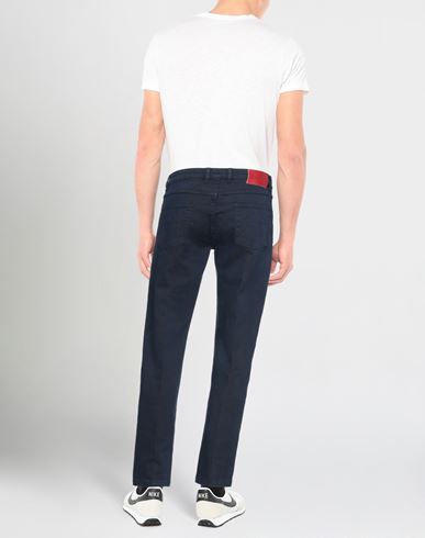 Man Pants Slate blue Size 28 Cotton, Elastane