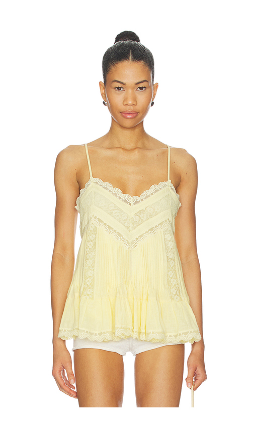ROCOCO SAND Lace Detail Top in Lemon. M. Also in L, S, XL, XS