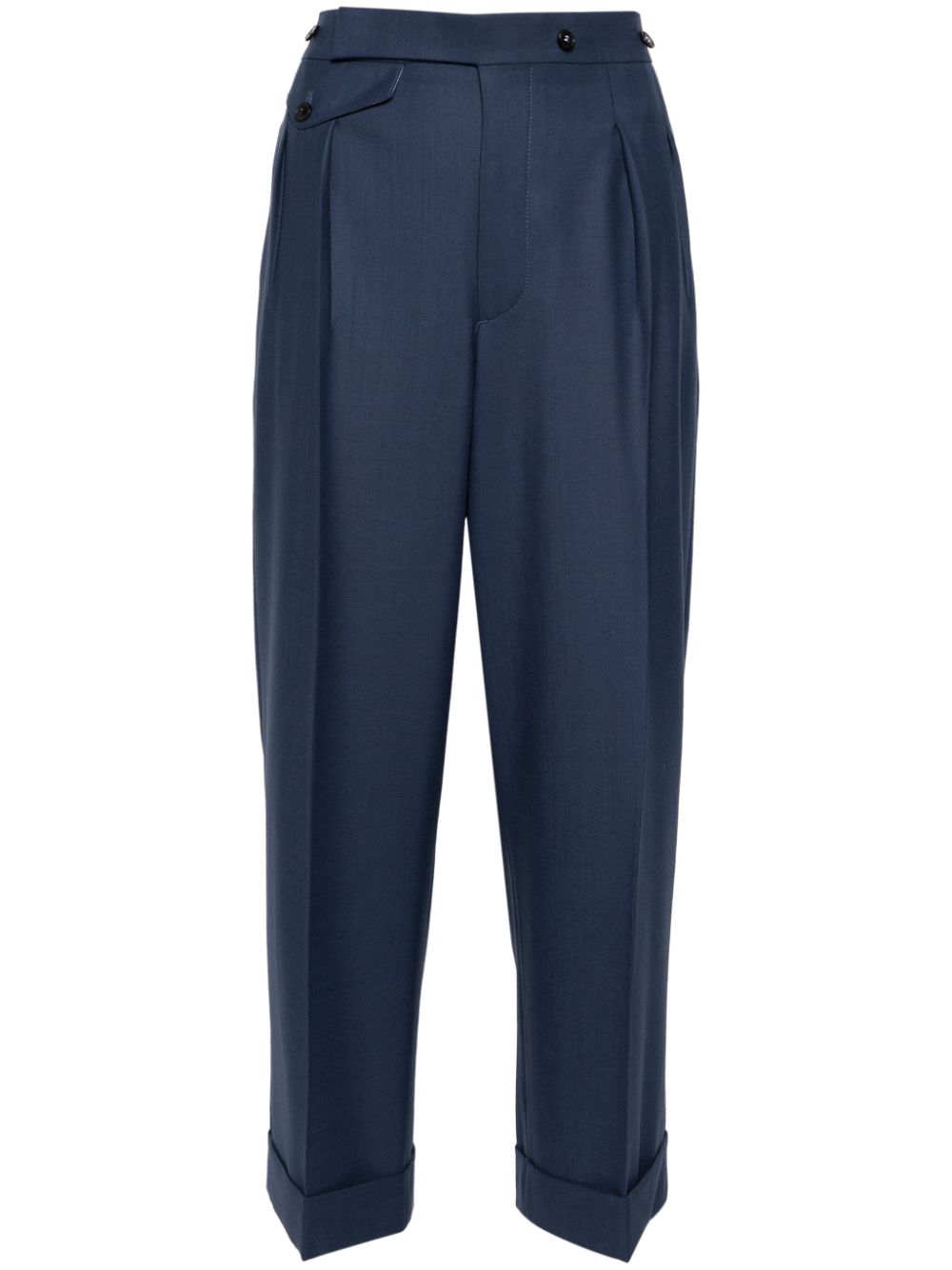 Cropped tailored trousers - Blue