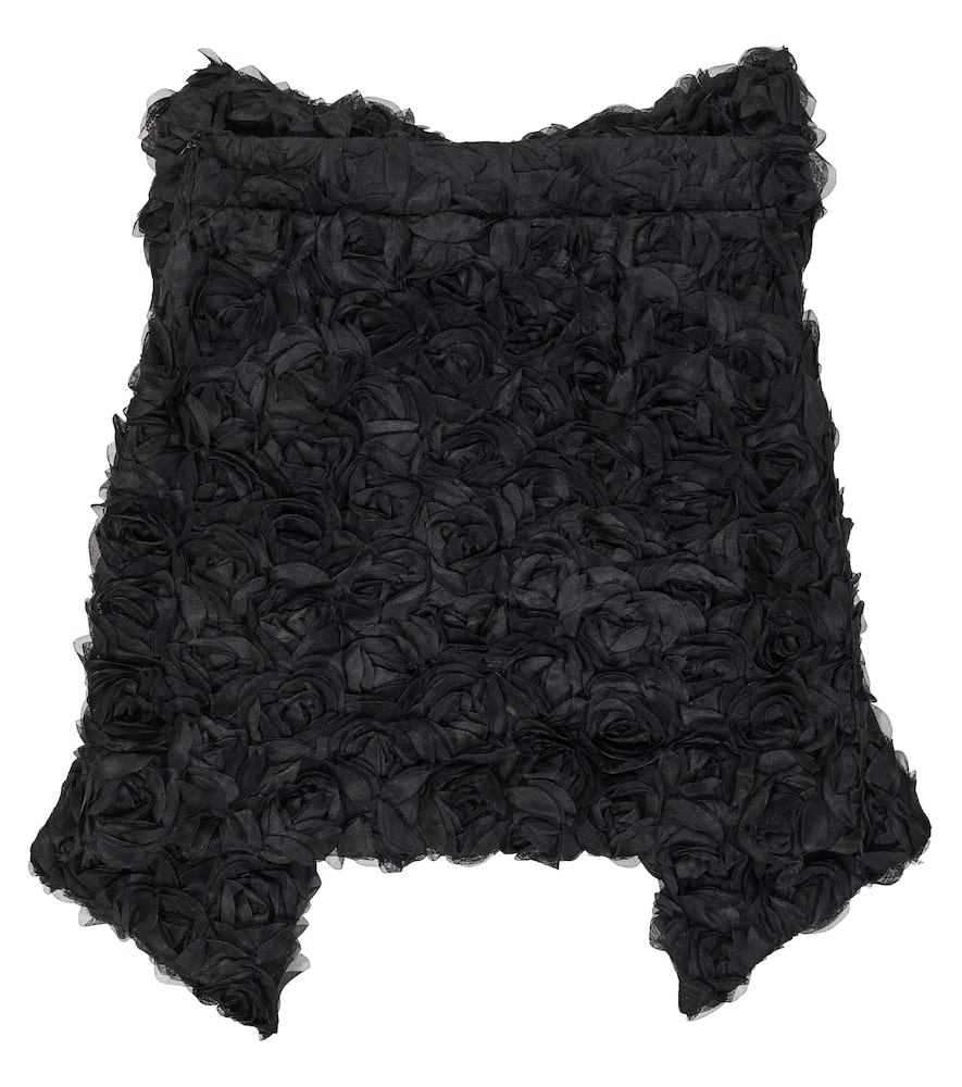 Caroline Bosmans Floral-appliqué bow-detail dress