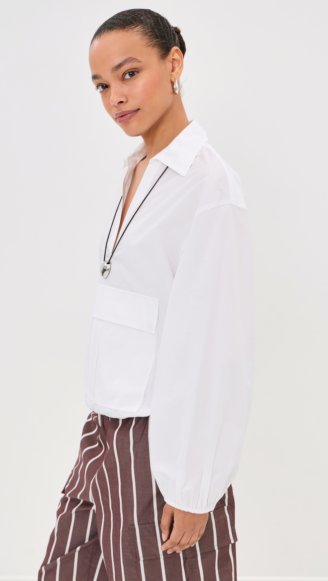 Tate Poplin Pullover Black