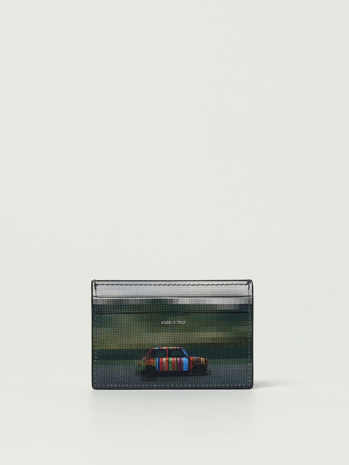 Pixelated Mini leather cardholder - Black