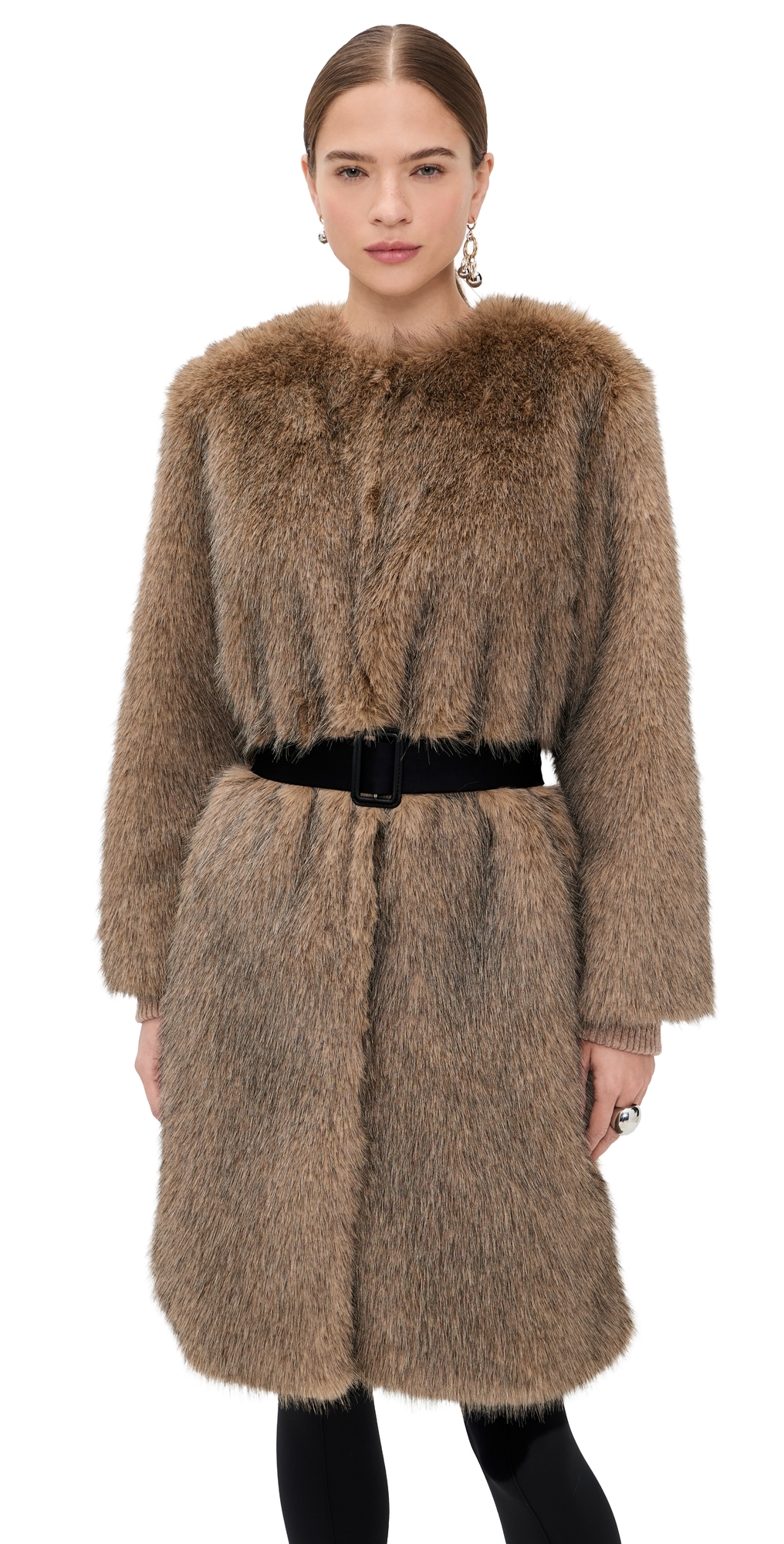 Khai Coat In Faux Fur Natural