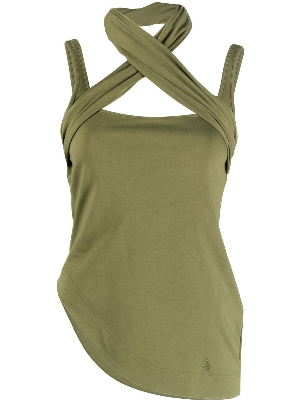 Asymmetric sleeveless T-shirt - Green