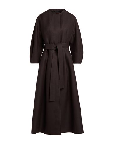 Woman Coat Dark brown Size 10 Virgin Wool