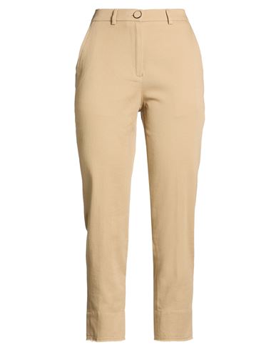 Woman Pants Camel Size 4 Cotton, Elastane