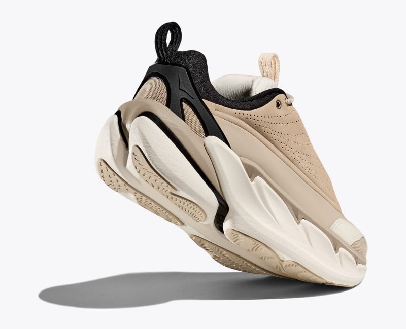 HOKA Elevon X Shoes in Alabaster/Raw Linen