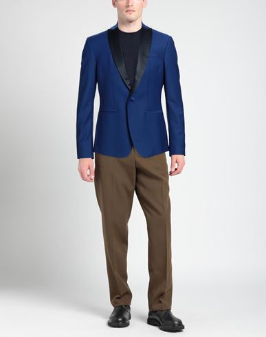 Patrizia Pepe Man Blazer Bright blue Size 42 Polyester, Virgin Wool, Elastane