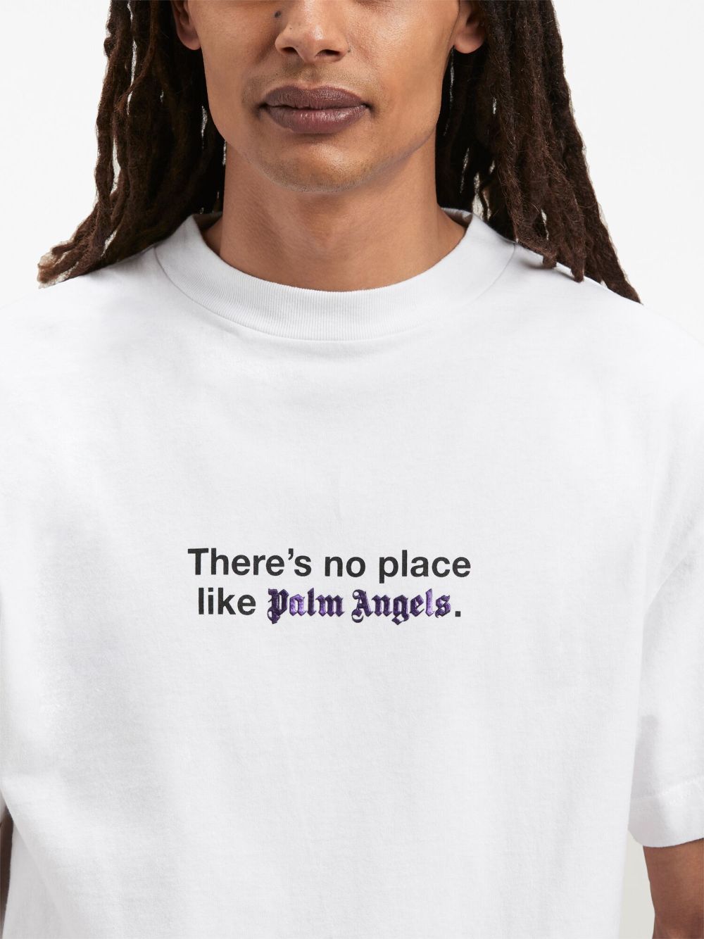 No Place slogan-print cotton T-shirt - White