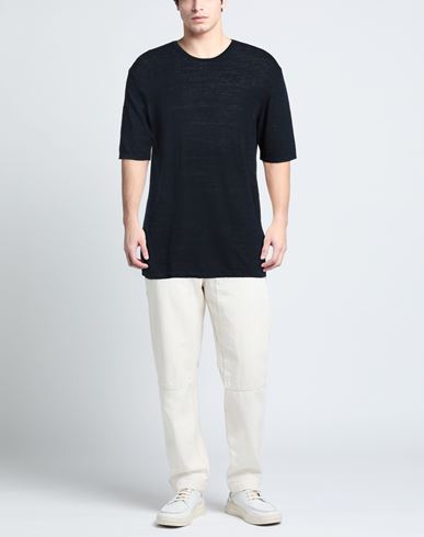 Man Sweater Navy Size XXL Linen, Cotton