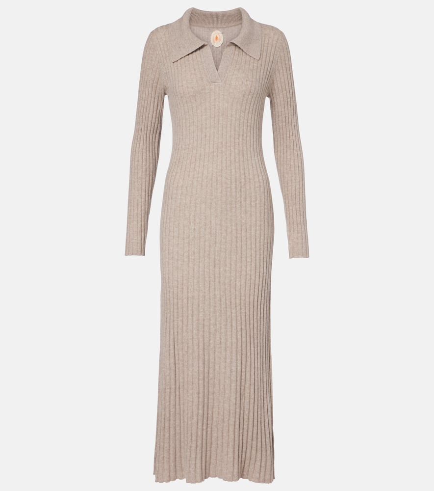Knitted cashmere polo dress