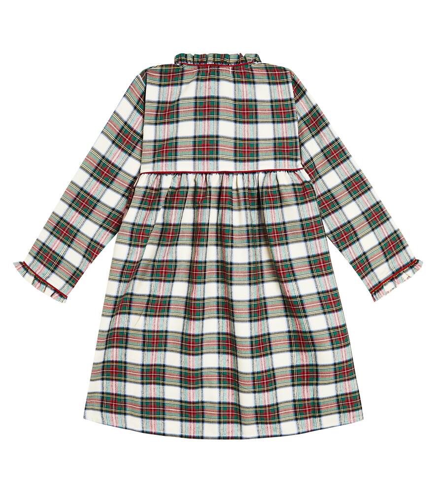Checked cotton-blend pajama dress