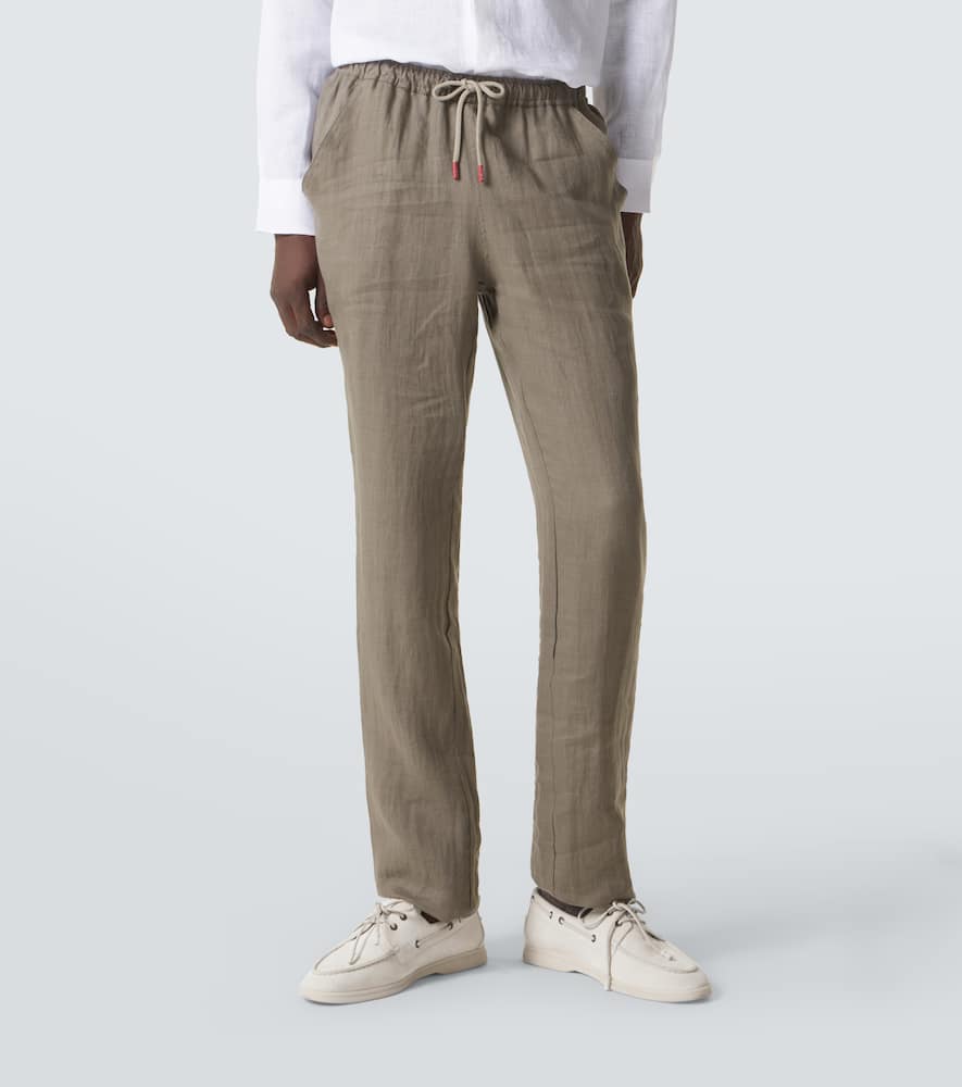 Linen slim pants