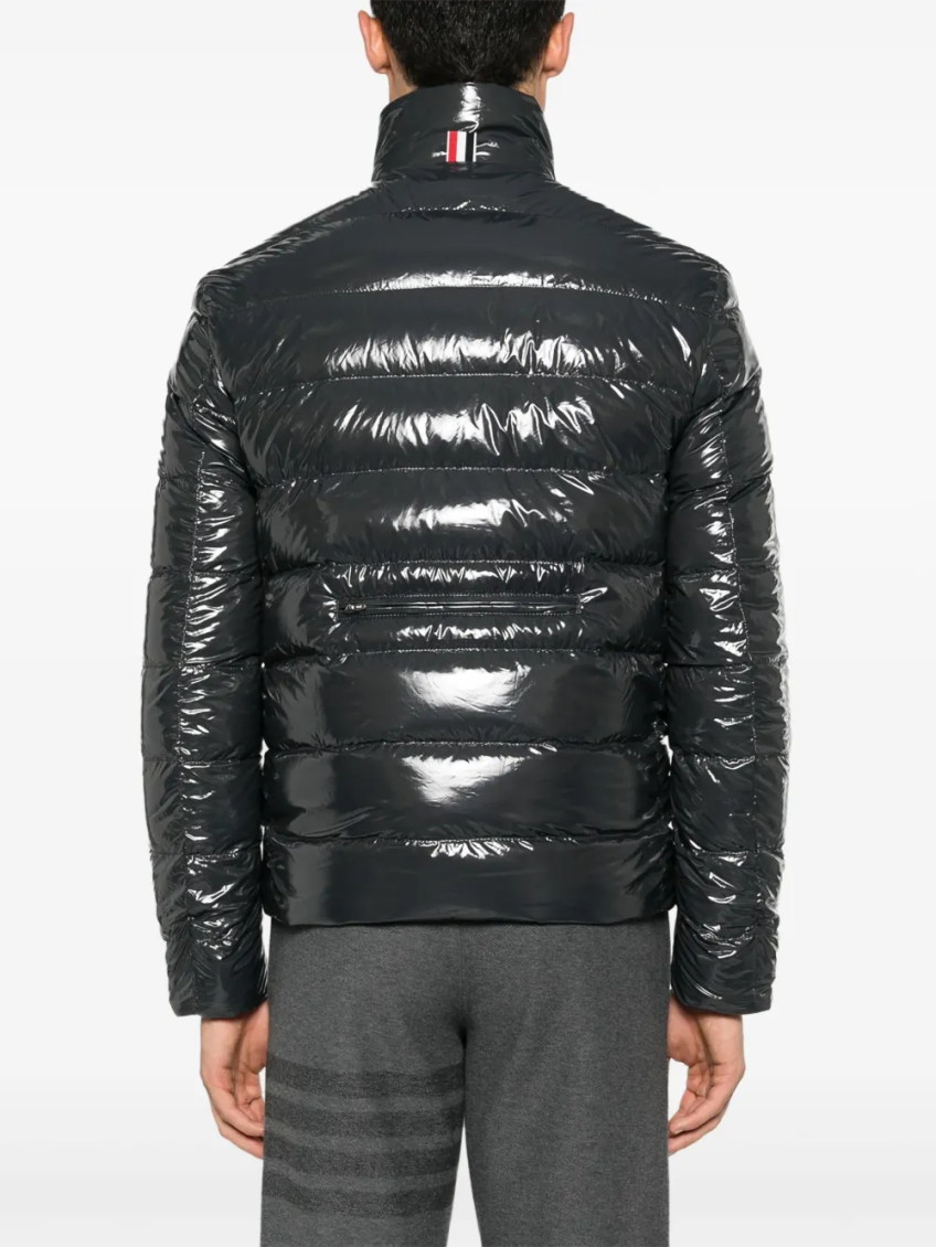 Dark Grey Reversible Zip-up Puffer Jacket