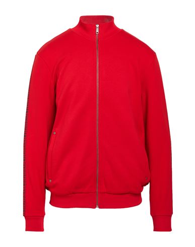 Man Sweatshirt Red Size L Cotton