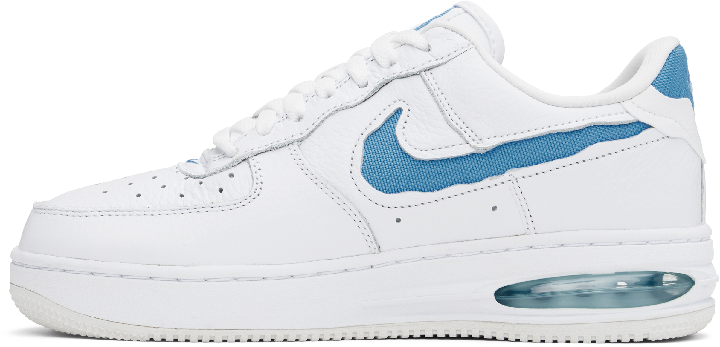 Nike White & Blue Air Force 1 Low EVO Sneakers