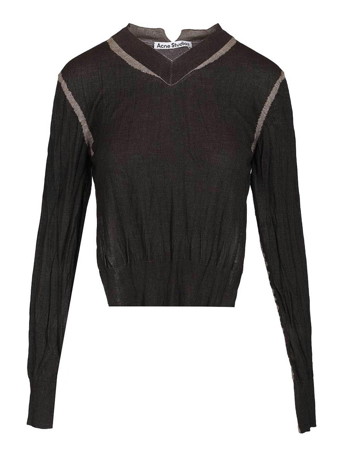 Crumpled V-Neck Sweater