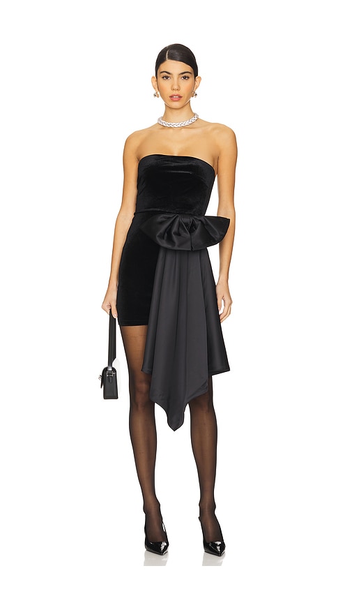 MORE TO COME Clea Velvet Dress in Black. S also in