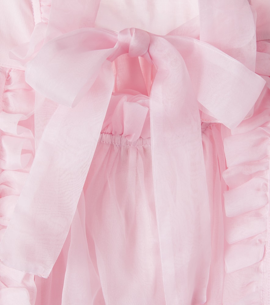 Bow-detail silk organza dress