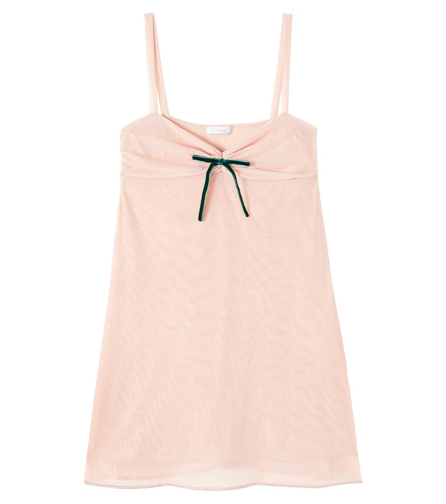 Oséree Kids Bow-detail tulle slip dress