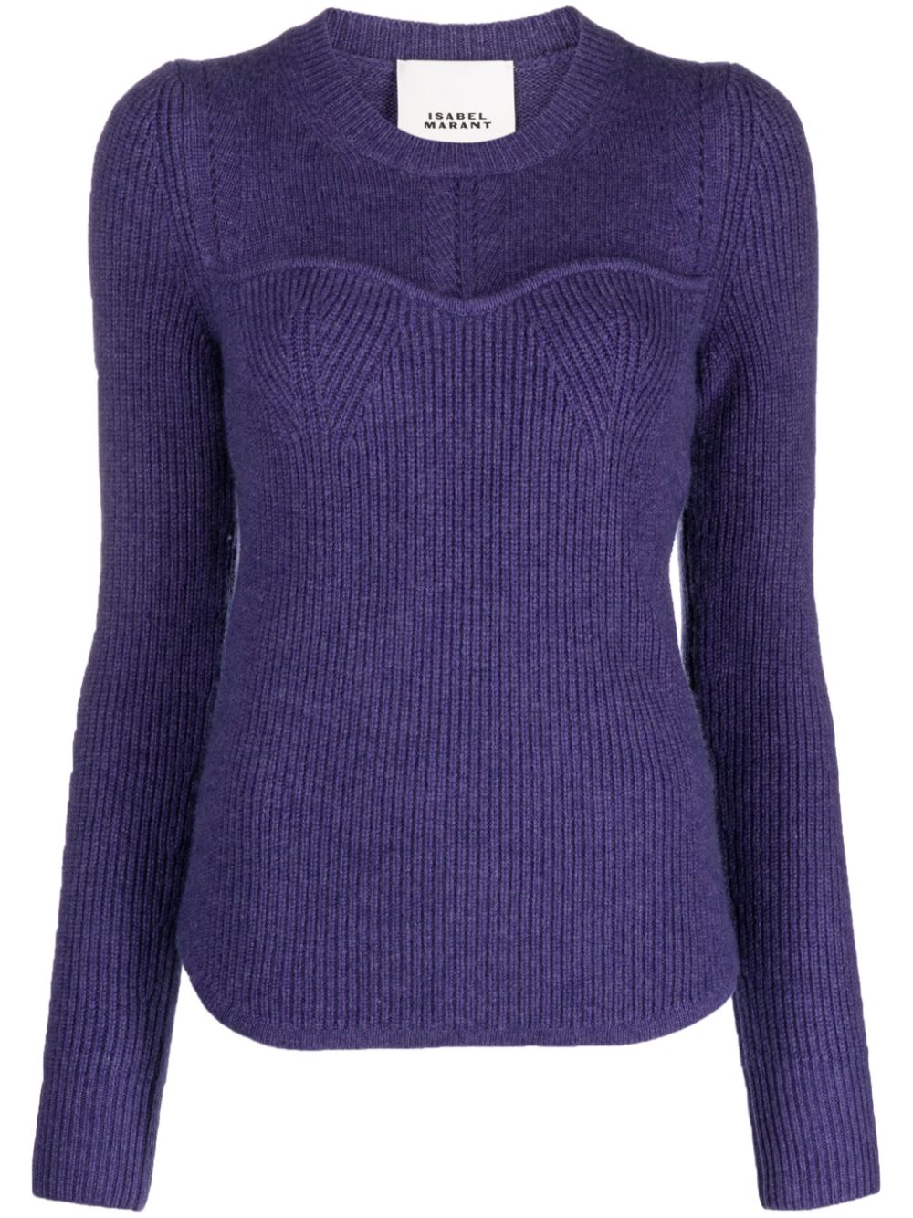 Crew-neck ribbed jumper - Grey