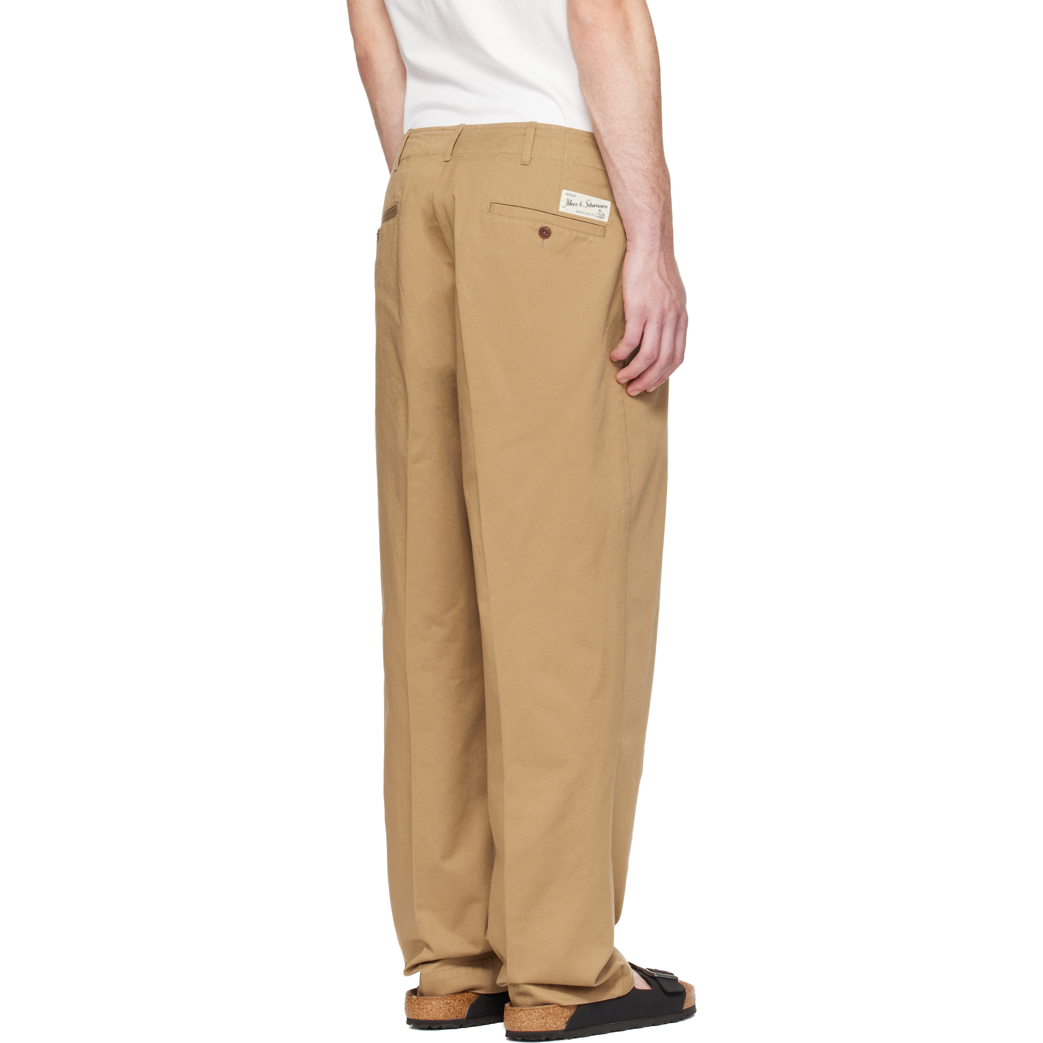 Tan 1920s Cotton Twill Worker Chino Trousers