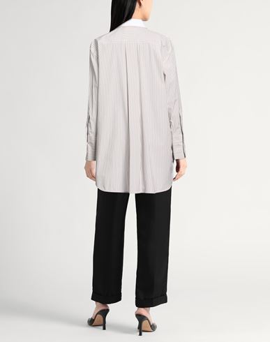 Woman Shirt Beige Size 6 Cotton, Elastane