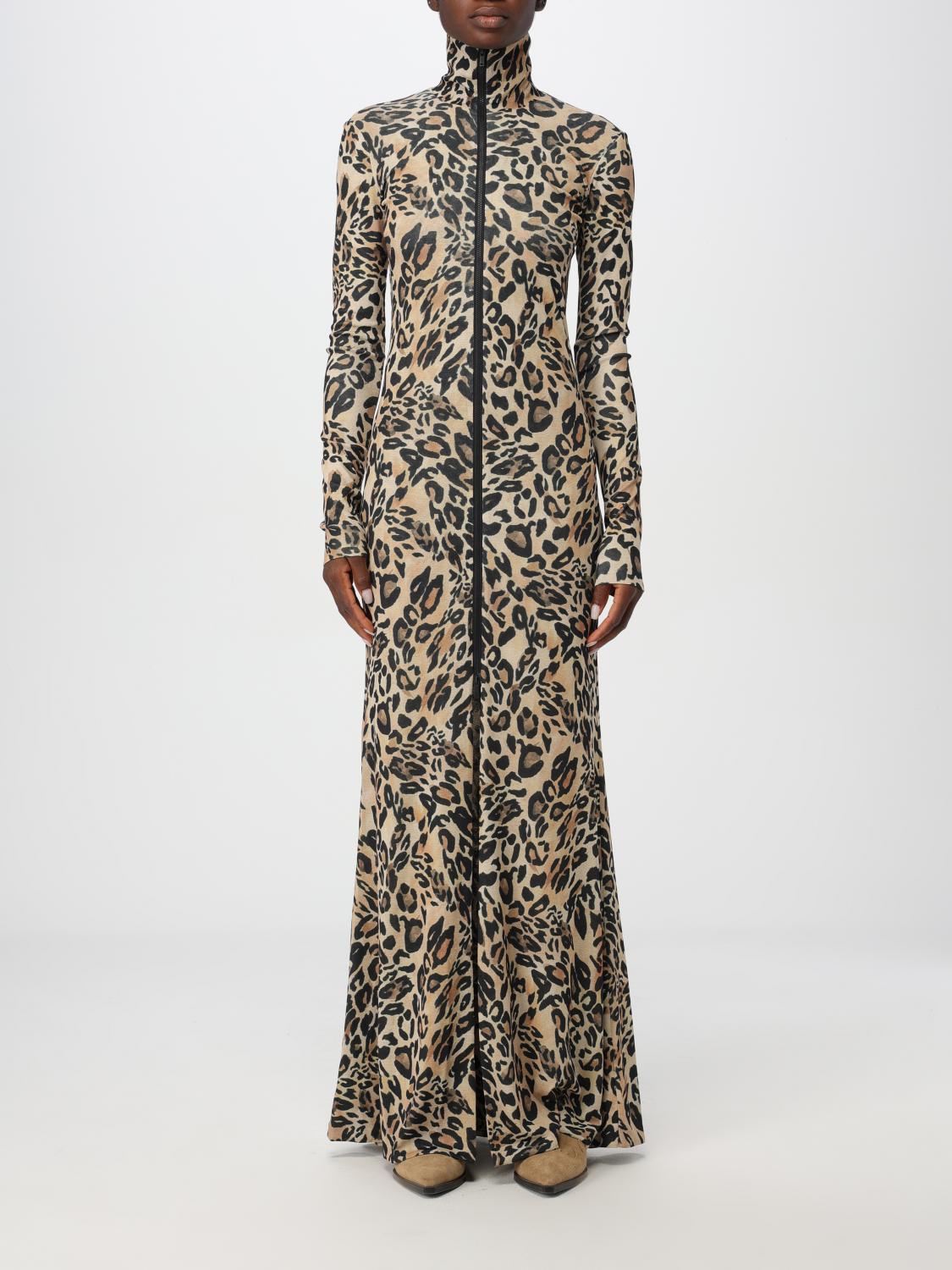 Leopard-print zip-up maxi dress - Neutrals