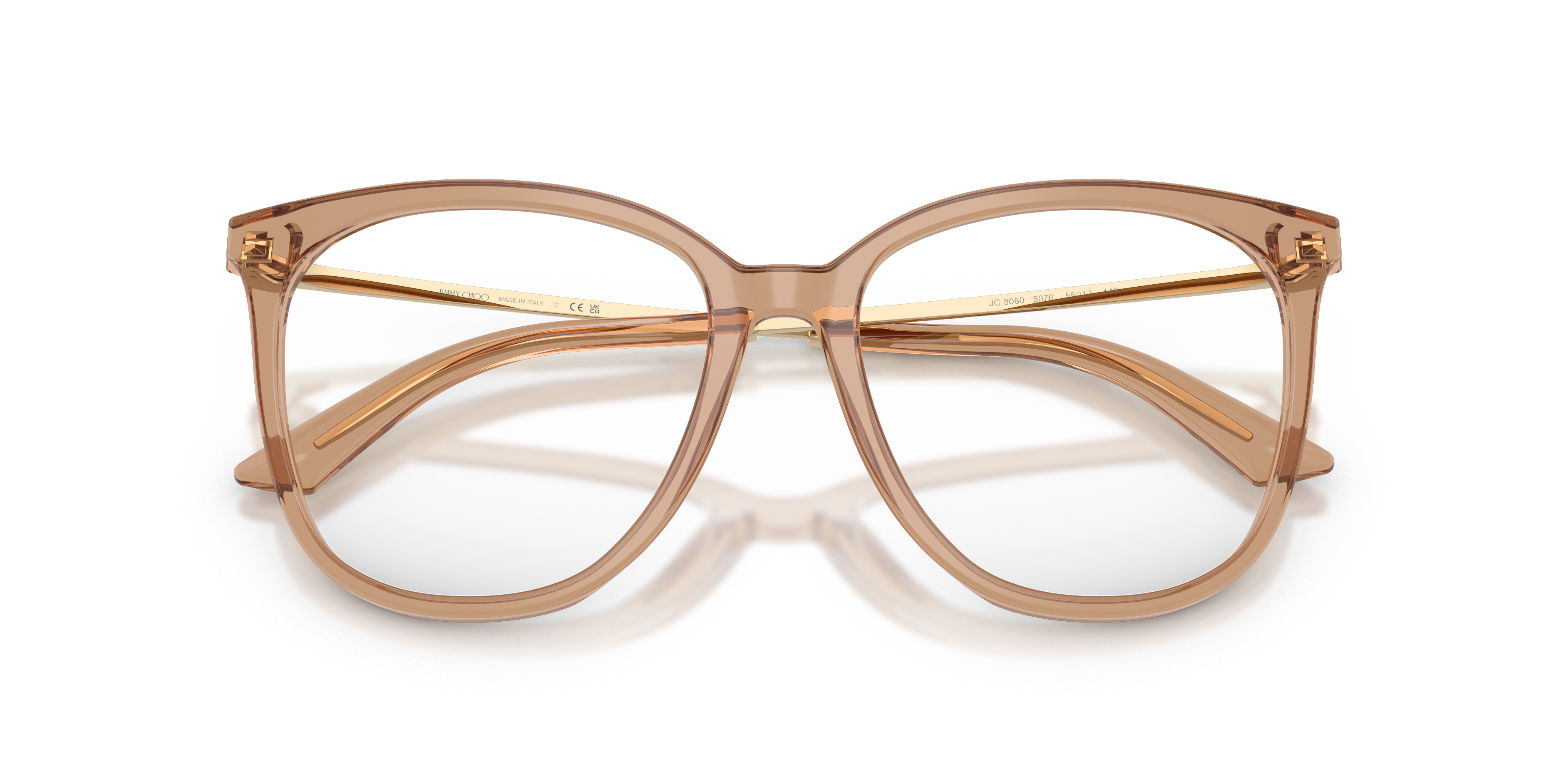 Jimmy Choo Donna Jimmy Choo JC3060 5076 Montature da vista Acetato Marrone Trasparente Pantos Normale