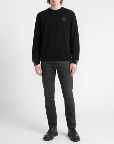 Man Sweatshirt Black Size M Cotton, Polyester