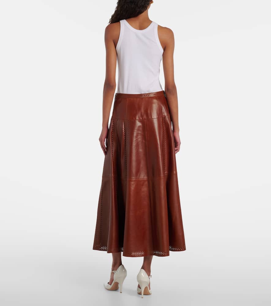 Aninda leather midi skirt
