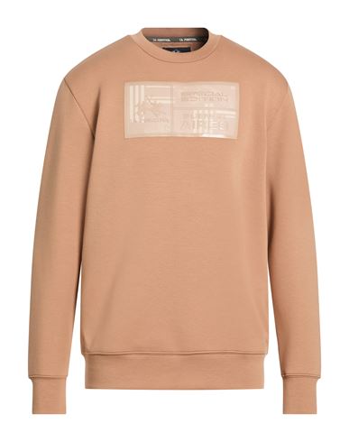 Man Sweatshirt Camel Size S Cotton, Polyester, Elastane