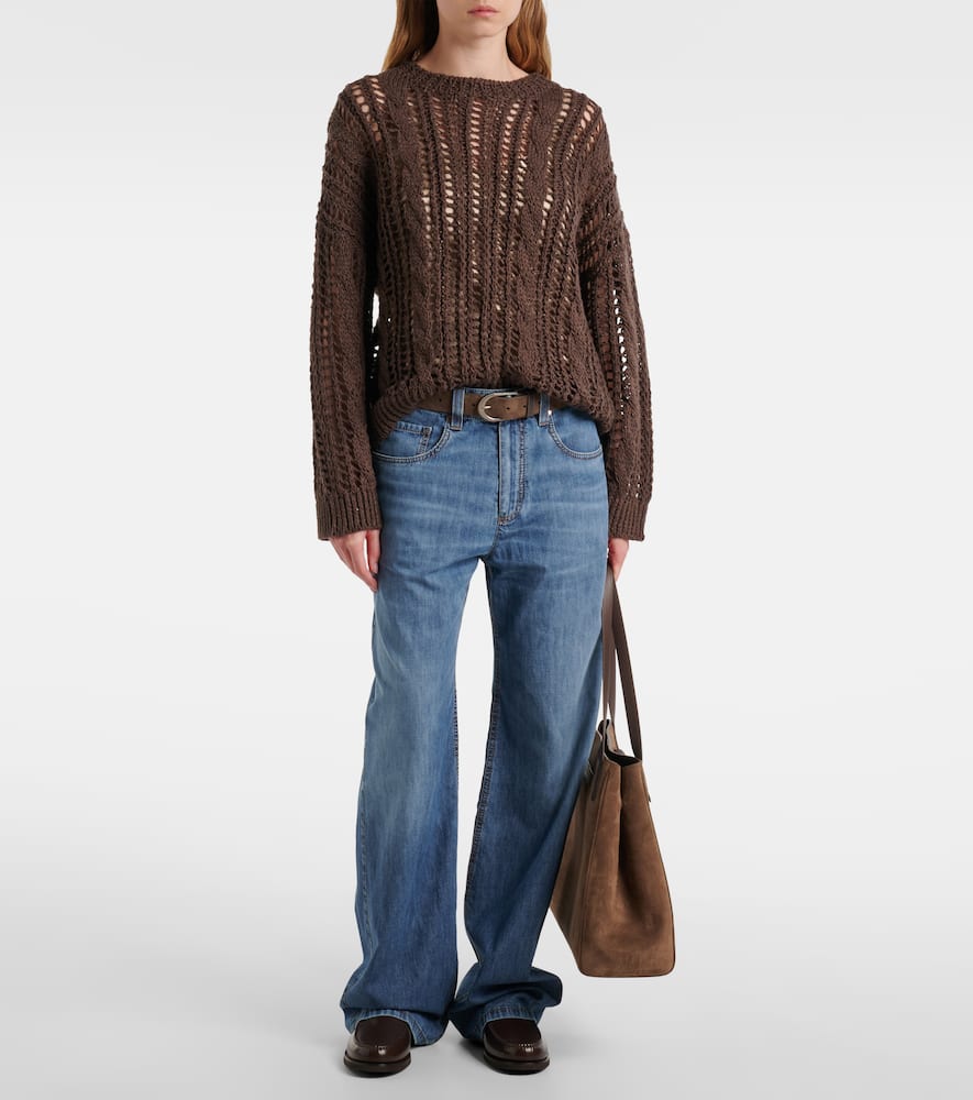 Mid-rise straight jeans