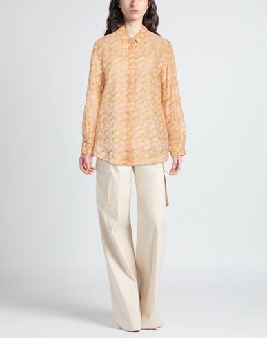 Woman Shirt Sand Size 6 Cotton, Silk