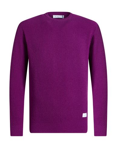 Man Sweater Purple Size M Wool, Polyamide