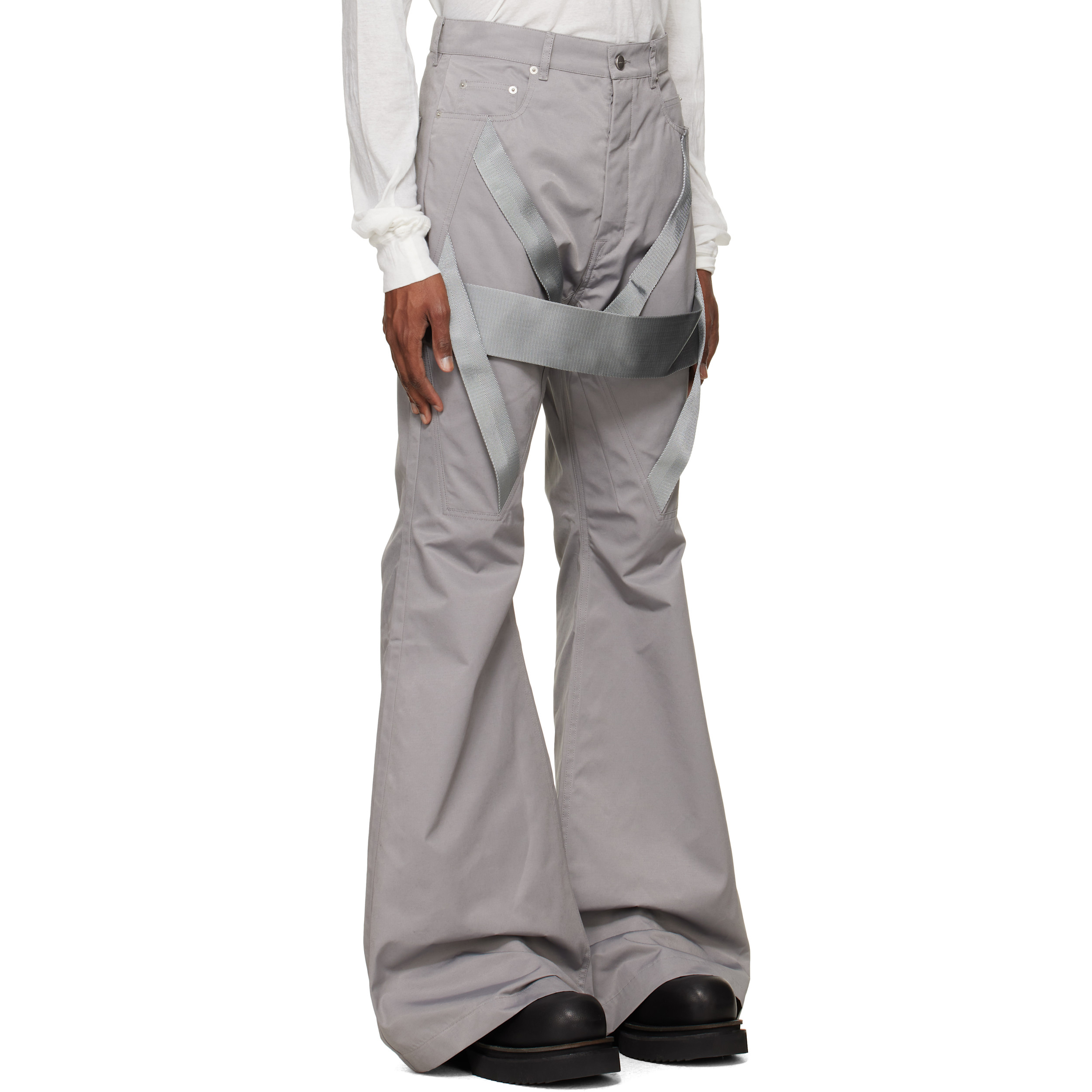 Gray Tower Megastrapped Bolan Bootcut Trousers