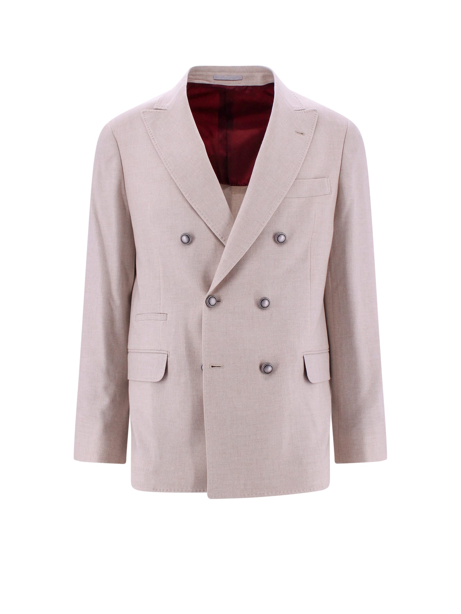 Notched-lapel single-breasted blazer - Neutrals
