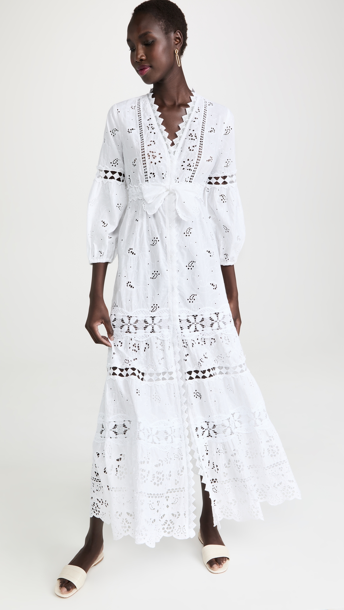California Eyelet Dress White