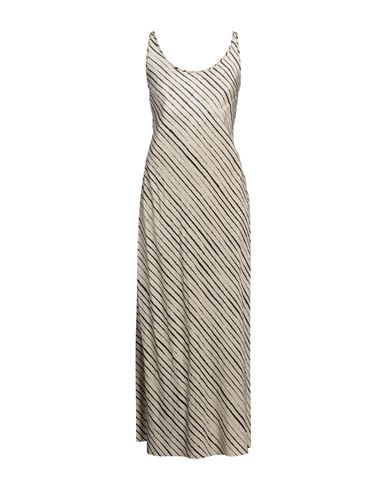 Masnada Woman Maxi dress Beige Size 4 Linen, Viscose