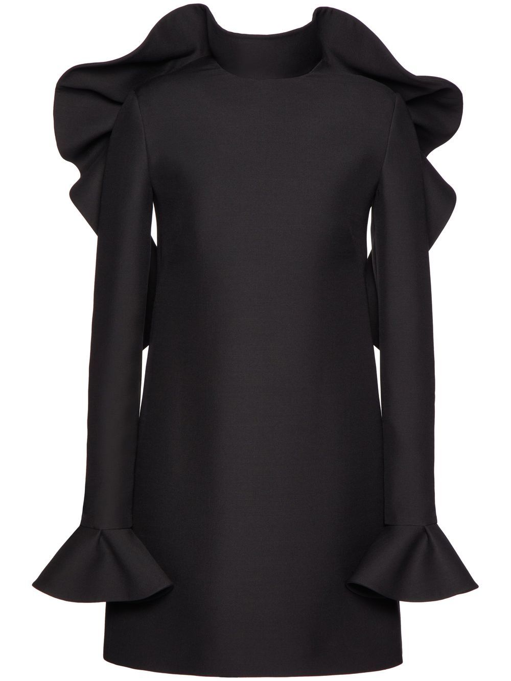 Crepe Couture ruffle-detail dress - Black