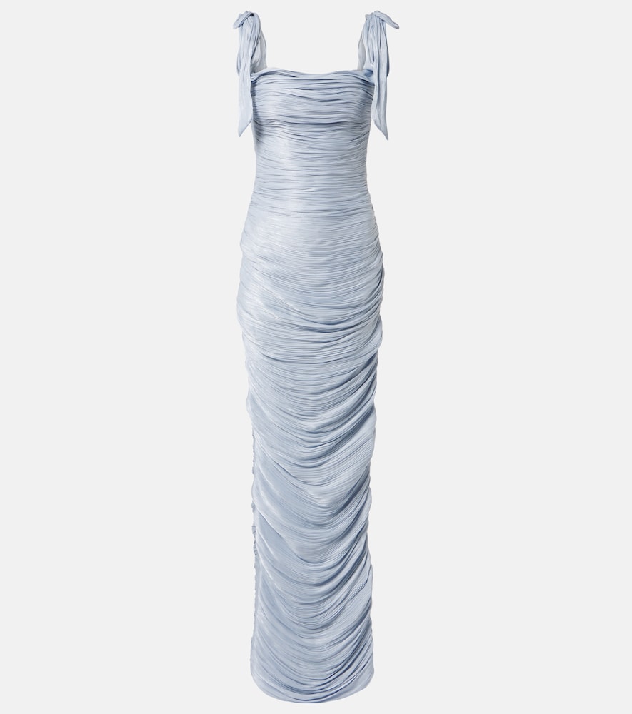Pleated taffeta gown