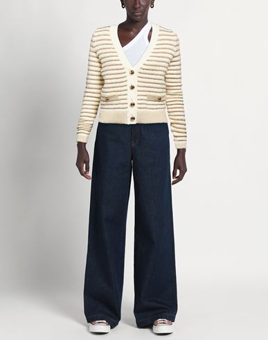 Woman Cardigan Cream Size 2 Viscose, Polyester, Polyamide, Metal, Polyurethane