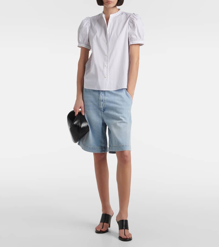 The Gathered cotton-blend top