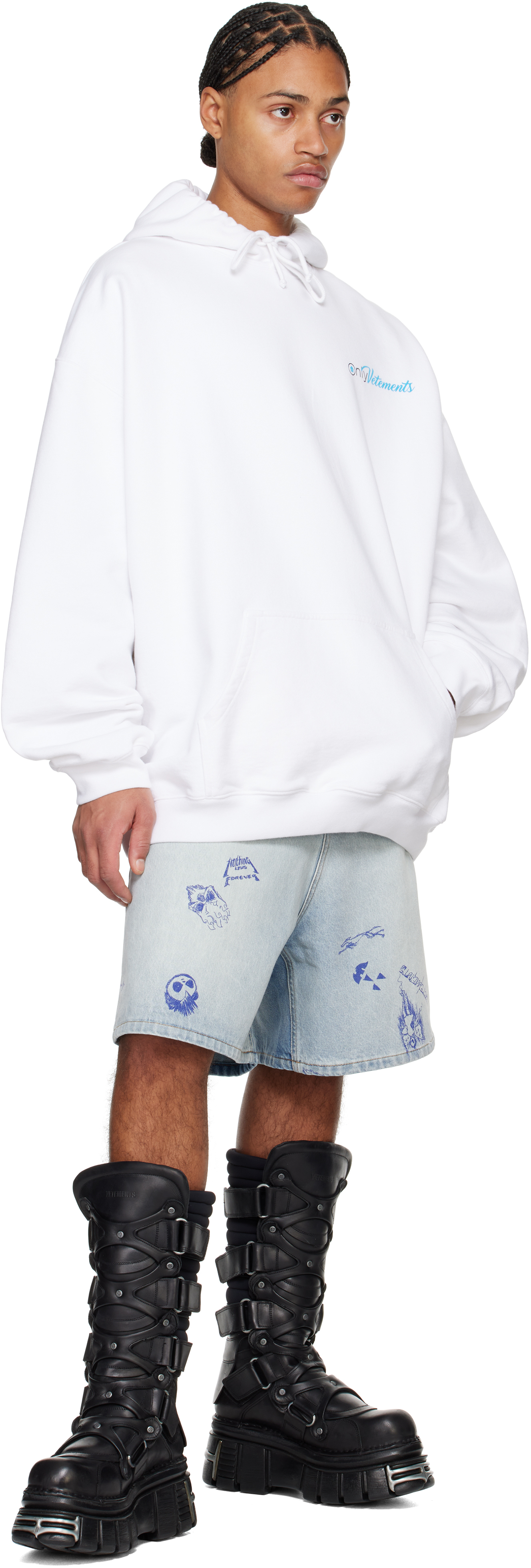 VETEMENTS White 'Only Vetements' Oversized Hoodie