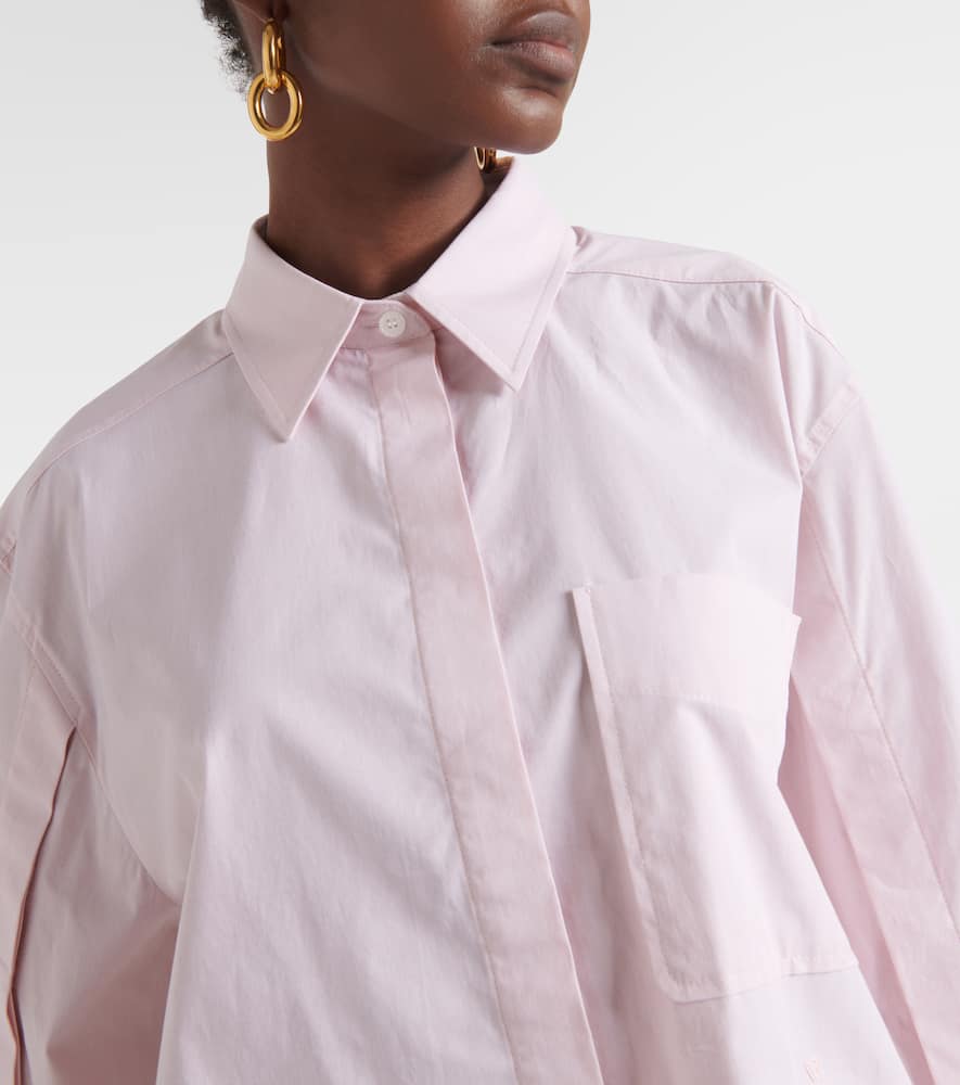 Cropped cotton-blend shirt