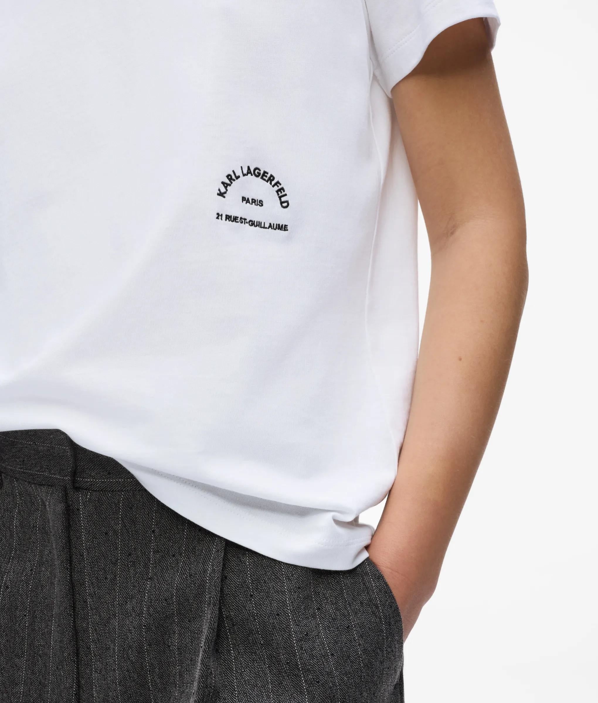 Karl Lagerfeld - T-shirt Mit Normaler Passform Von Rue St-guillaume, Damen, Weiss, Größe