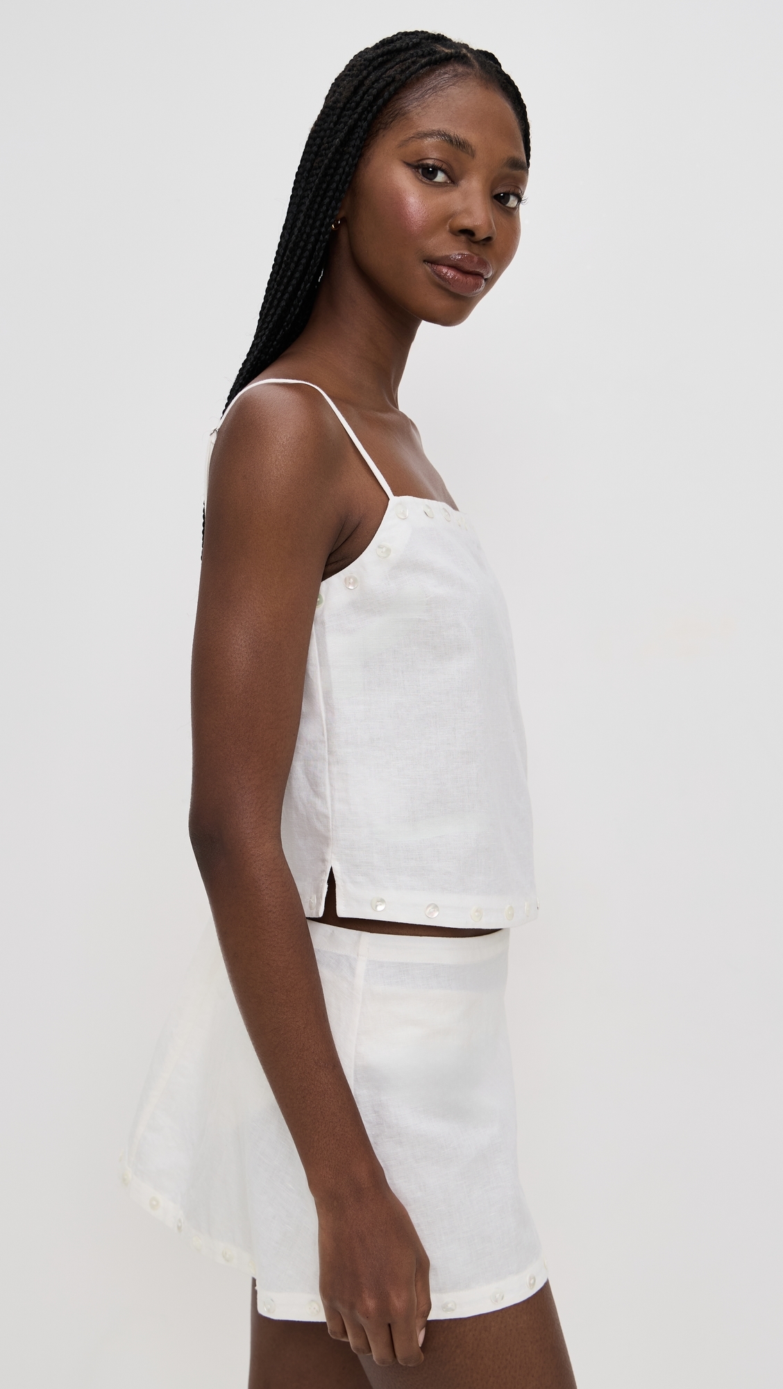 Kirra Linen Tank Ivory