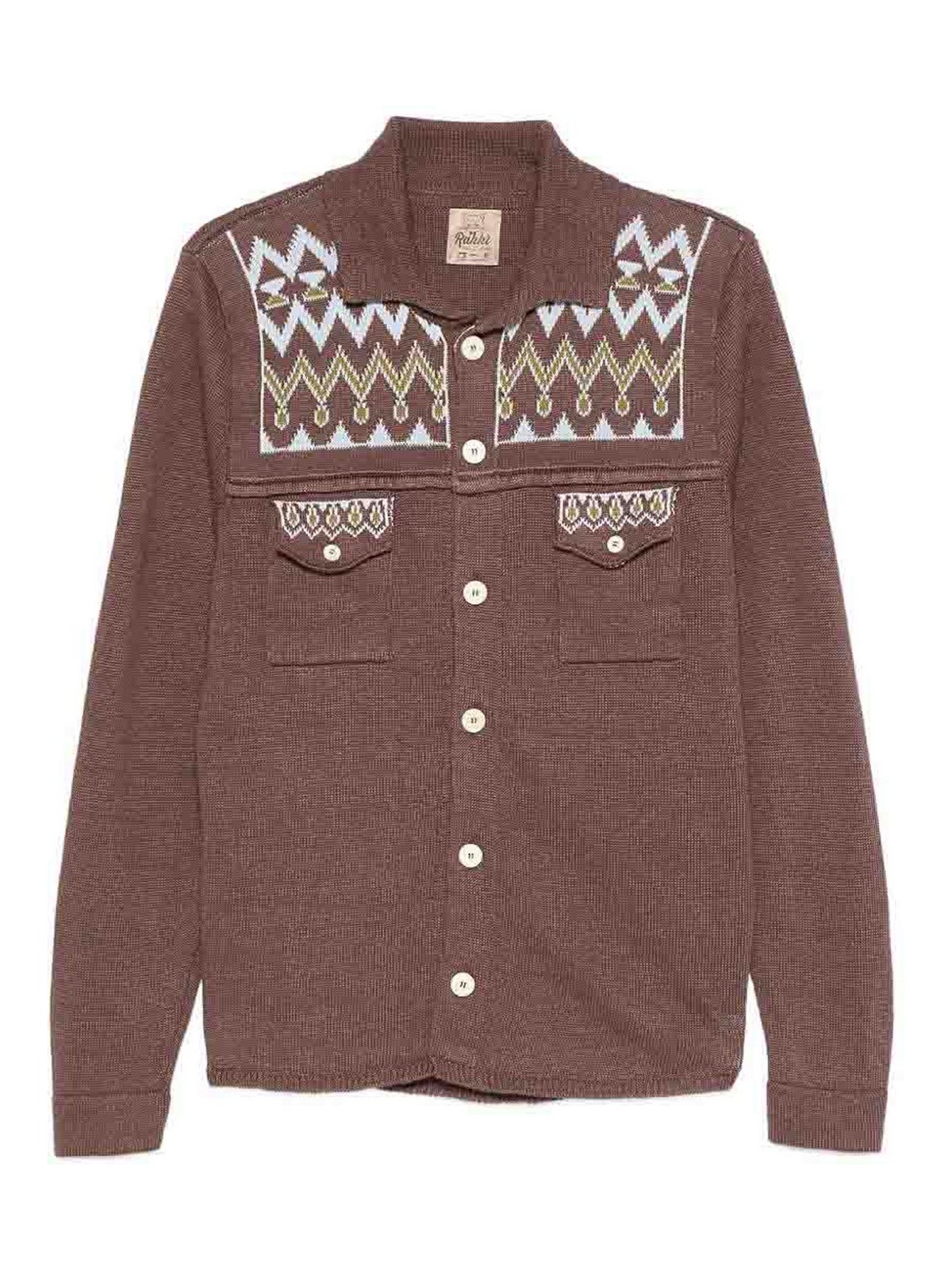 Coleman Embroidered Brown Cardigan