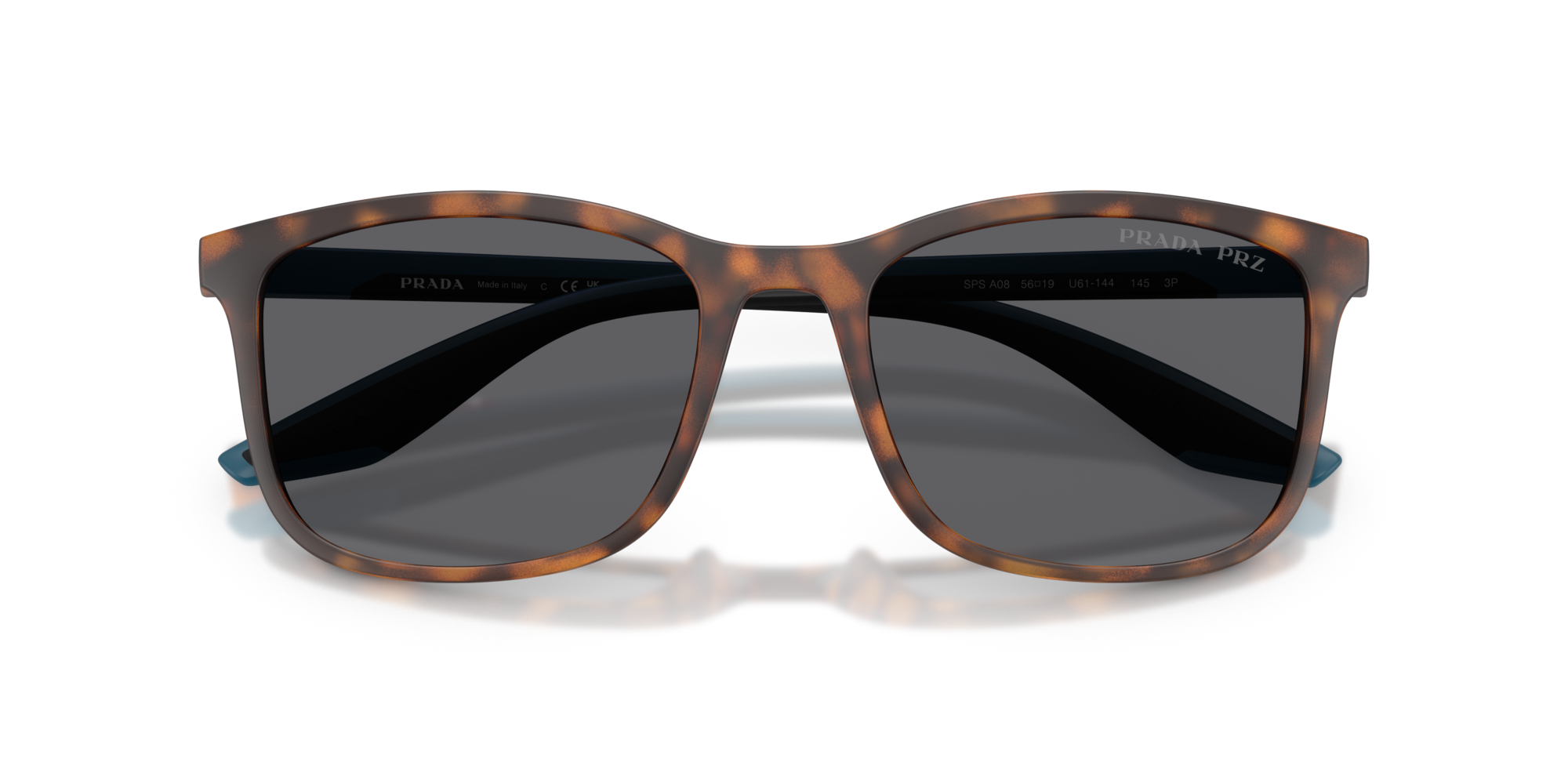Prada Linea Rossa Man Prada Linea Rossa PS A08S U61144 Sunglasses Injected Turtle Grey Pillow Polarized